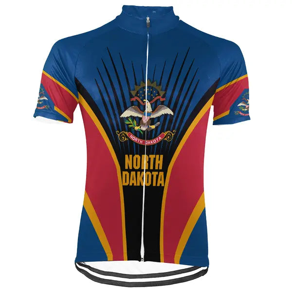 Customized North Dakota Short Sleeve Cycling Jersey for Men