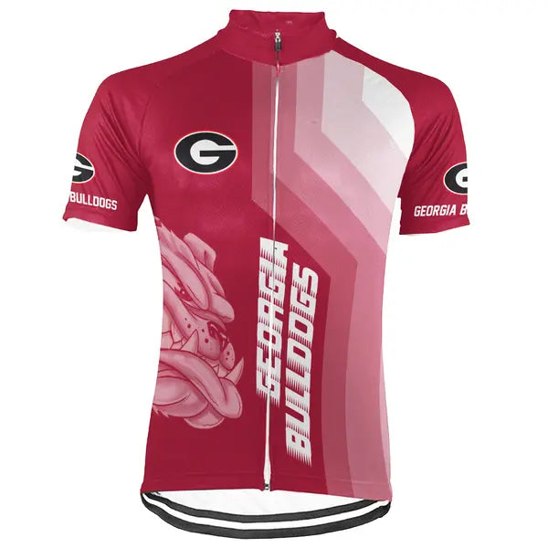 Customized Georgia Bulldogs Short Sleeve Cycling Jersey for Men