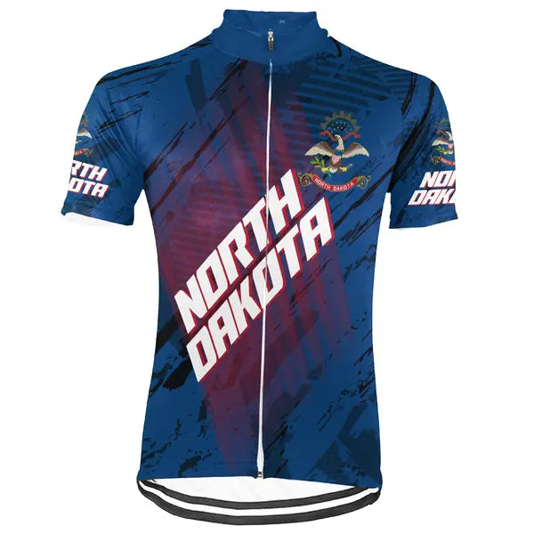Customized North Dakota Short Sleeve Cycling Jersey for Men