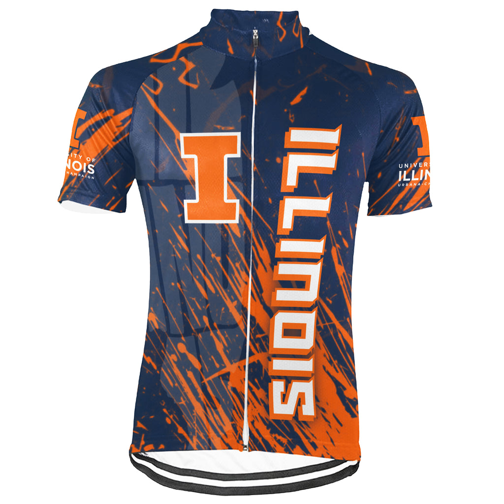 Customized University of Illinois Urbana-Champaign (UIUC) Short Sleeve Cycling Jersey For Men And Women