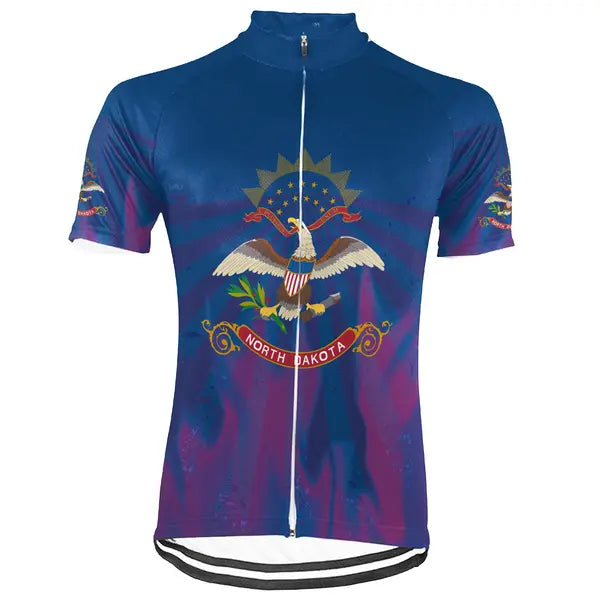 Customized North Dakota Short Sleeve Cycling Jersey for Men