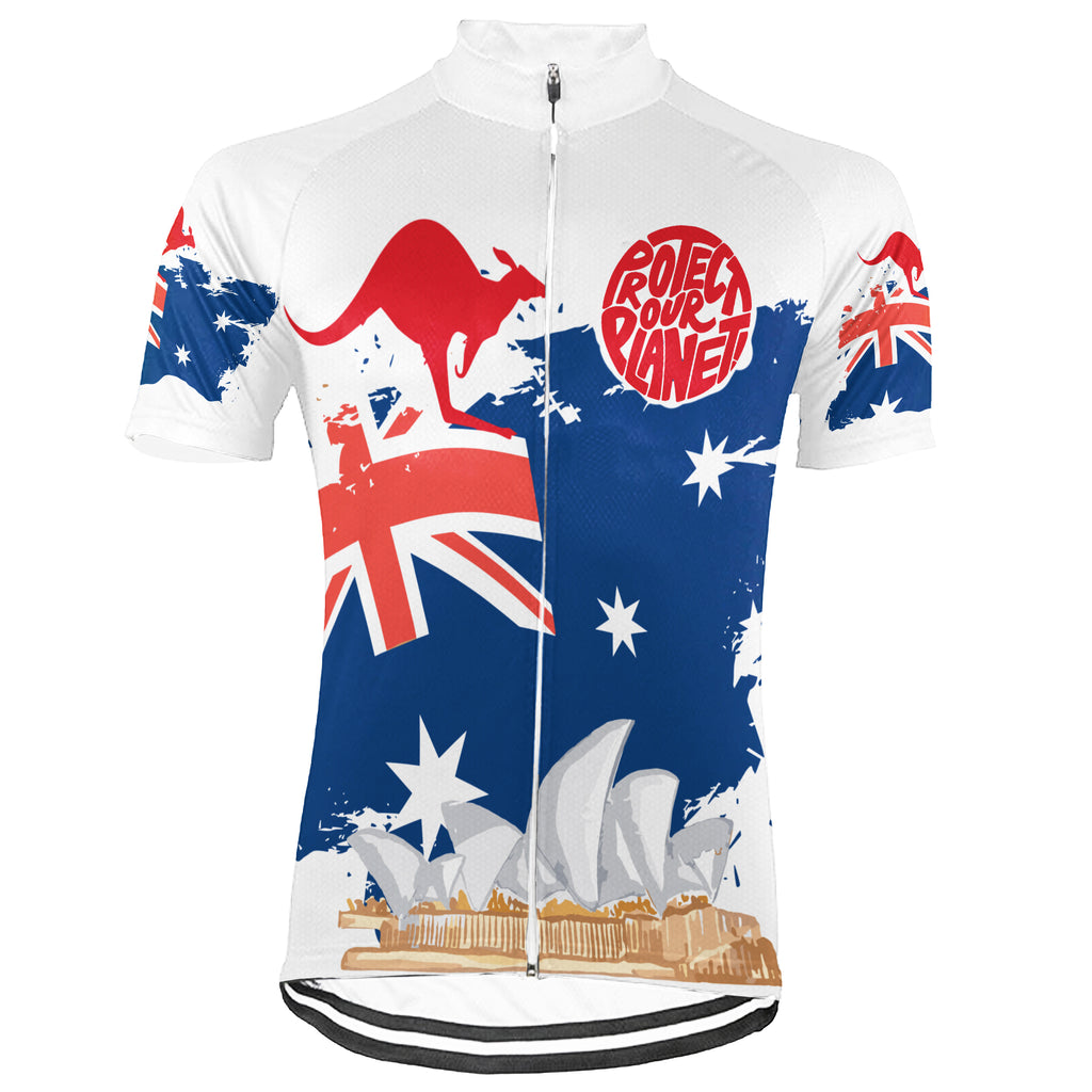 Customized Australia Environmental Protection Save The Planet Short Sleeve Cycling Jersey For Men And Women