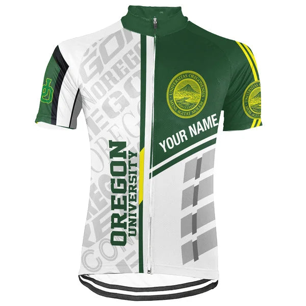 Customized University of Oregon Short Sleeve Cycling Jersey For Men And Women