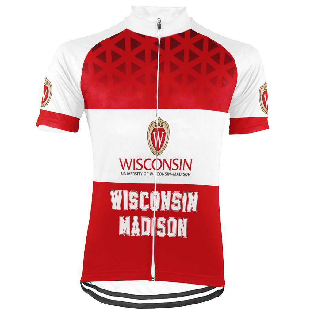 Customized University of Wisconsin–Madison Short Sleeve Cycling Jersey For Men And Women