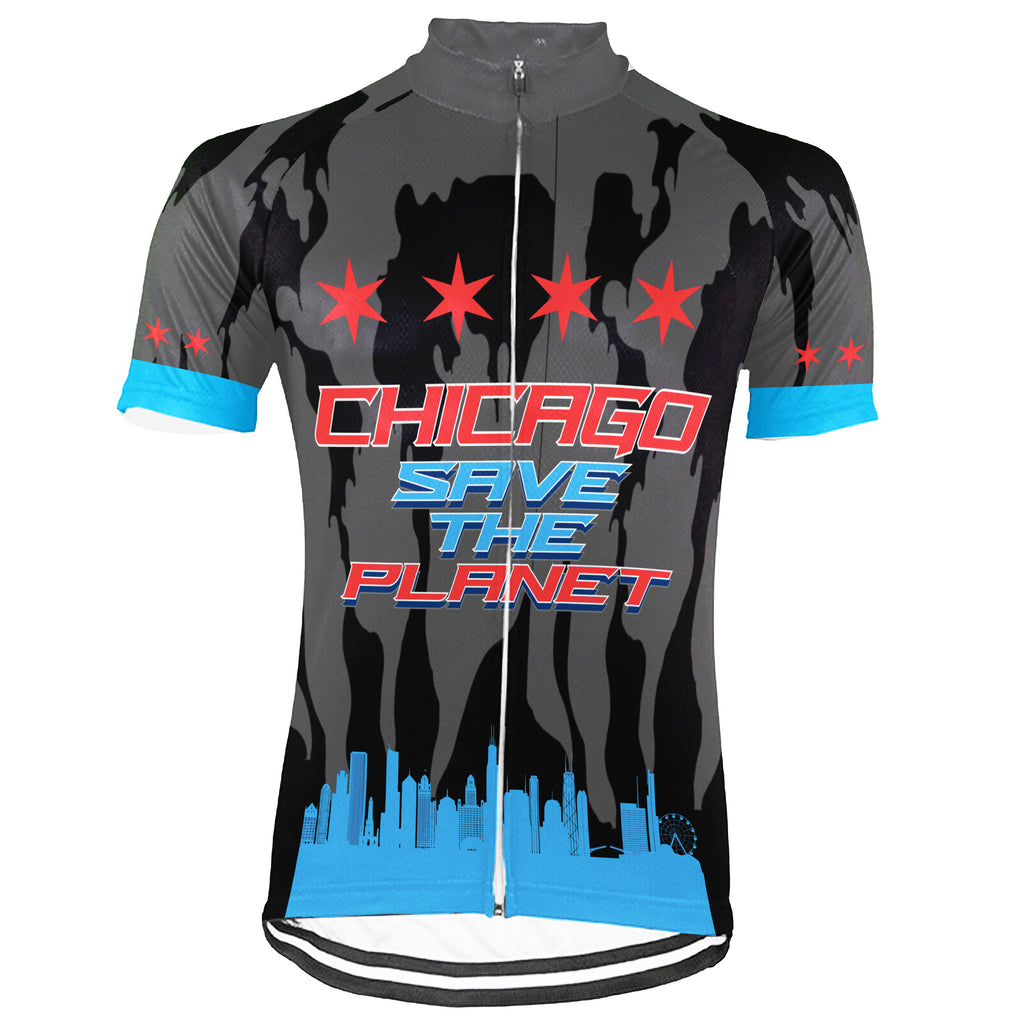 Customized Ride Green, Ride for Peace Chicago Short Sleeve Cycling Jersey For Men And Women