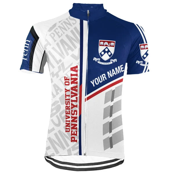 Customized University Of Pennsylvania (UPenn) Short Sleeve Cycling Jersey For Men And Women