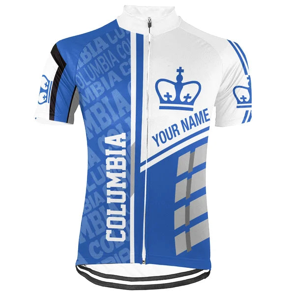 Customized Columbia University Short Sleeve Cycling Jersey For Men And Women