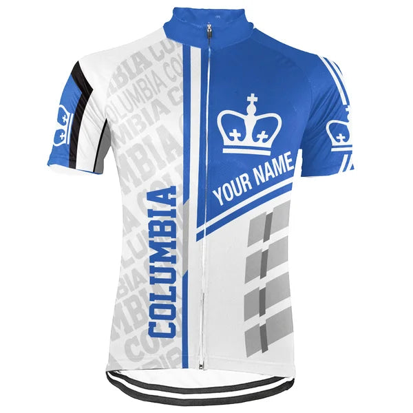 Customized Columbia University Short Sleeve Cycling Jersey For Men And Women
