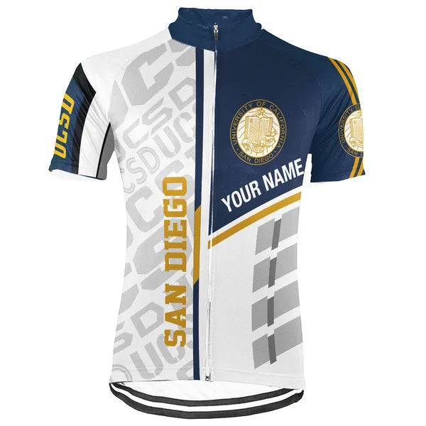 Customized University of California San Diego (UCSD) Short Sleeve Cycling Jersey For Men And Women