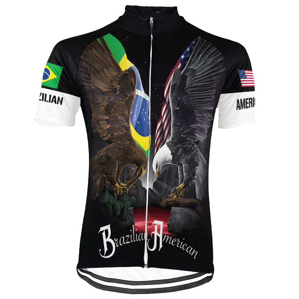 Customized Brazilian American Short Sleeve Cycling Jersey For Men