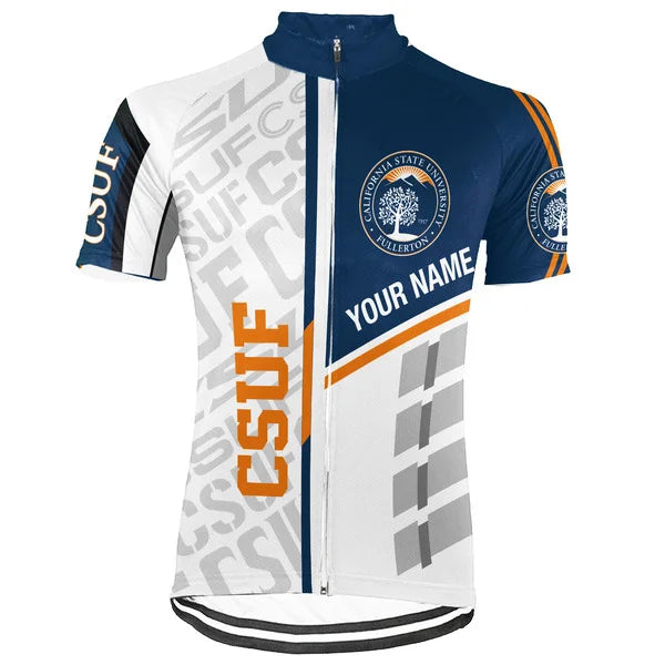 Customized California State University Fullerton (CSUF) Short Sleeve Cycling Jersey For Men And Women