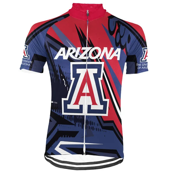 Customized University of Arizona Short Sleeve Cycling Jersey For Men And Women