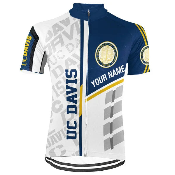 Customized University of California, Davis (UC Davis) Short Sleeve Cycling Jersey For Men And Women