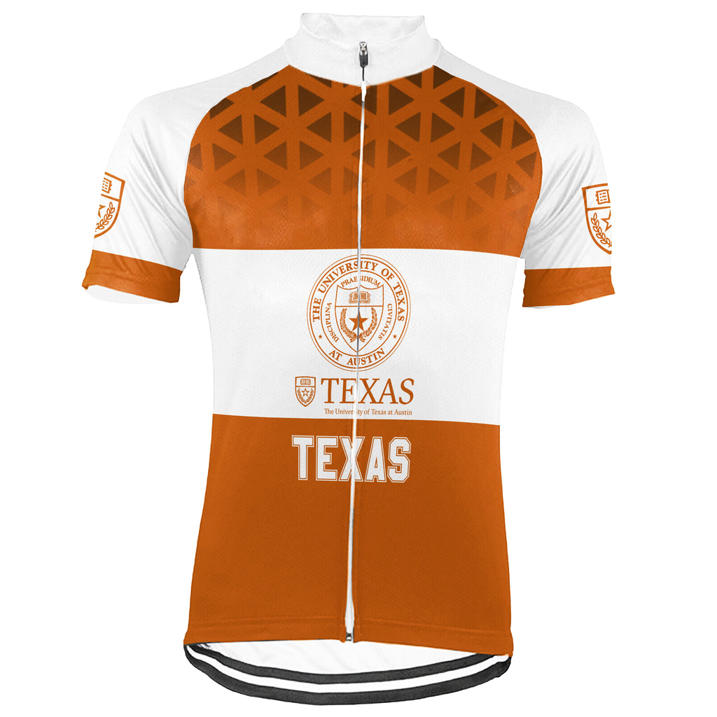 Customized University of Texas at Austin Short Sleeve Cycling Jersey For Men And Women