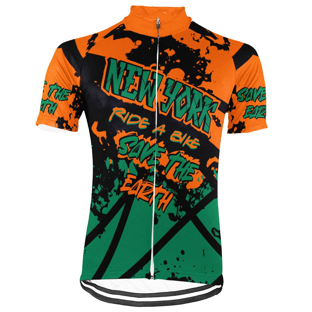 Customized Ride Green, Ride for Peace New York Short Sleeve Cycling Jersey For Men And Women