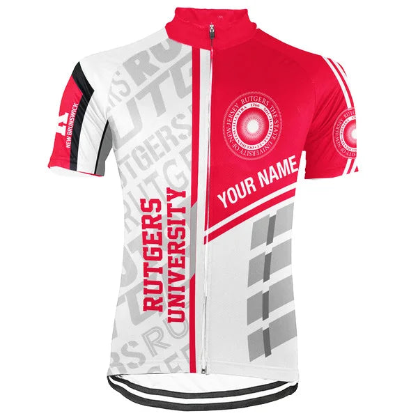 Customized Rutgers University Short Sleeve Cycling Jersey For Men And Women
