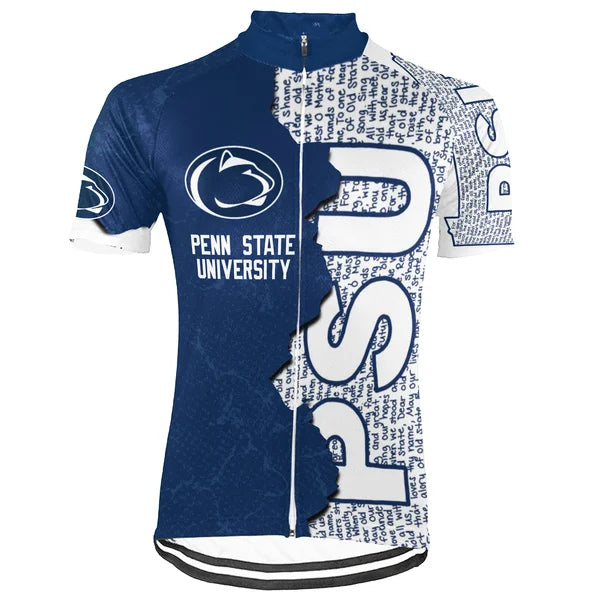Customized Penn State University Short Sleeve Cycling Jersey For Men And Women