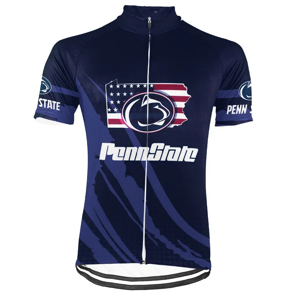 Customized Penn State University Short Sleeve Cycling Jersey For Men And Women