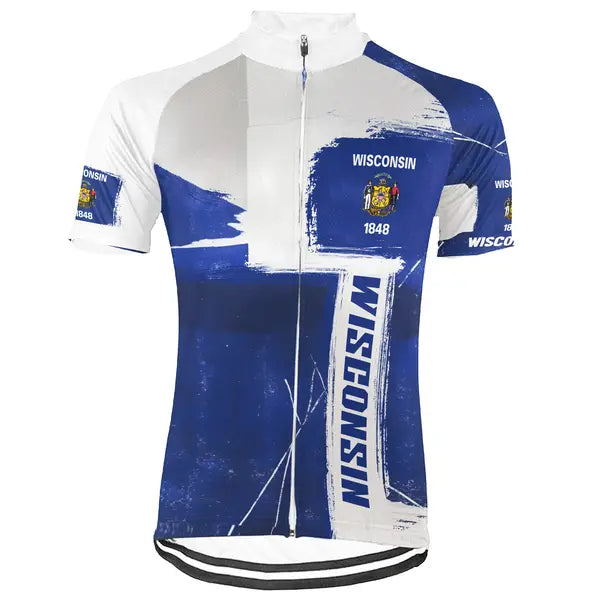 Customized Wisconsin Short Sleeve Cycling Jersey for Men