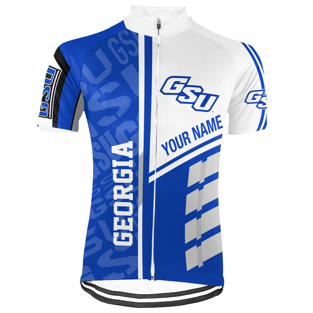 Customized Georgia State University (GSU) Short Sleeve Cycling Jersey For Men And Women