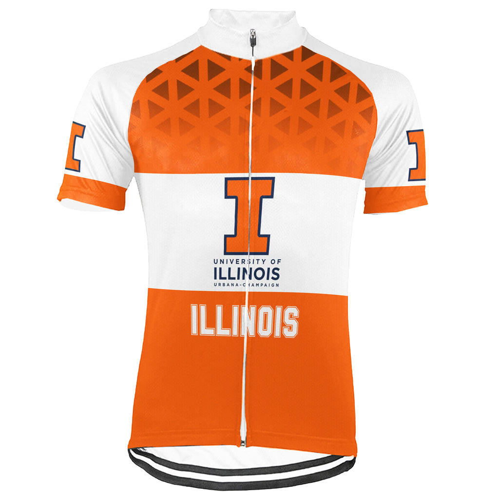 Customized University of Illinois Urbana-Champaign (UIUC) Short Sleeve Cycling Jersey For Men And Women