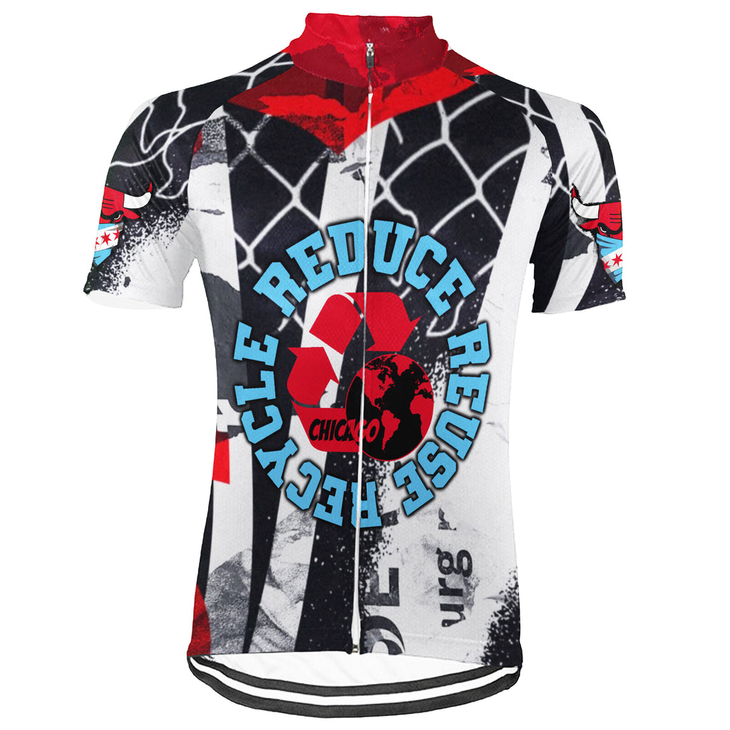 Customized Ride Green, Ride for Peace Chicago Short Sleeve Cycling Jersey For Men And Women