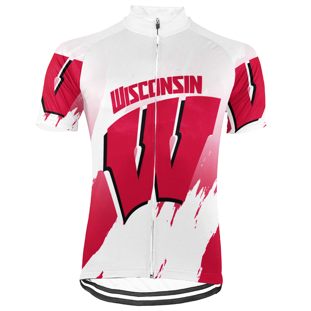 Customized University of Wisconsin–Madison Short Sleeve Cycling Jersey For Men And Women
