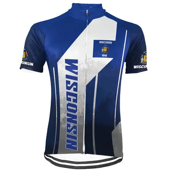 Customized Wisconsin Short Sleeve Cycling Jersey for Men