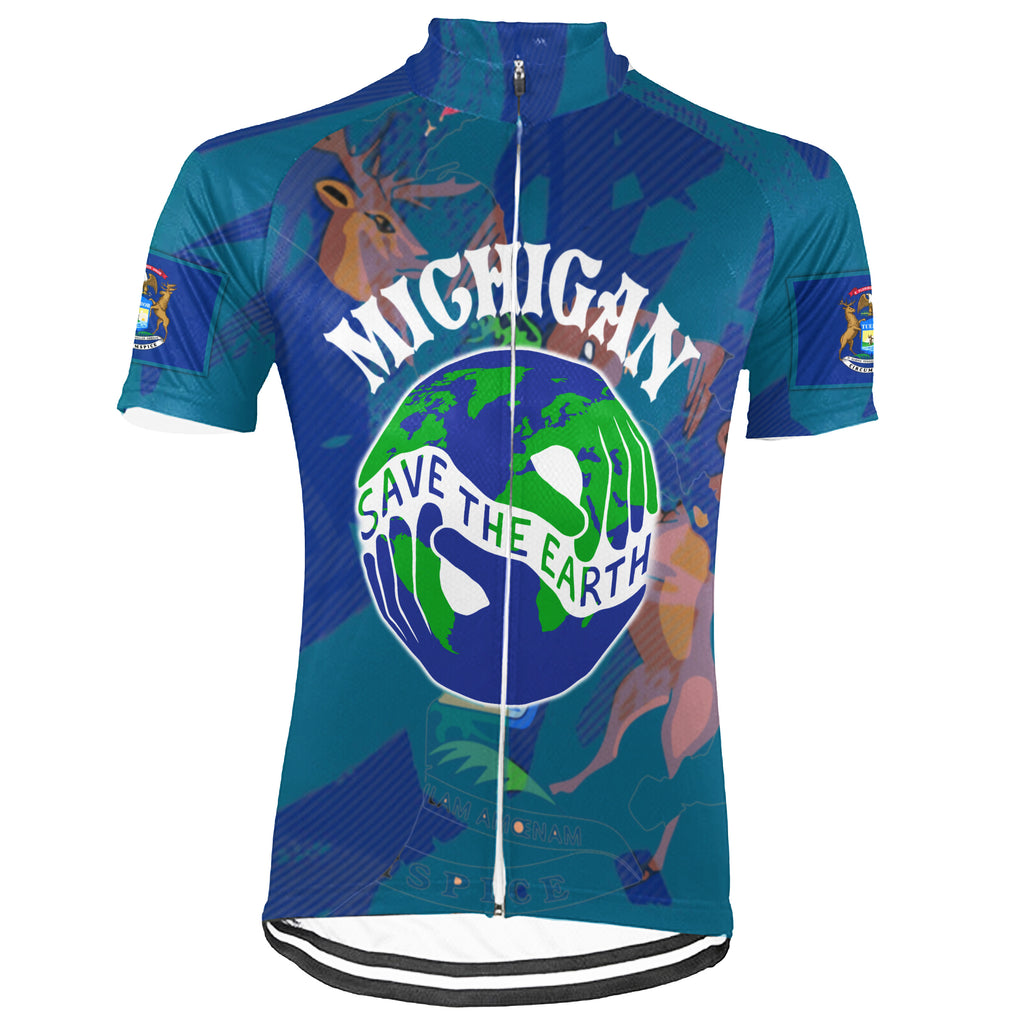 Customized Ride Green, Ride for Peace MichiganShort Sleeve Cycling Jersey For Men And Women