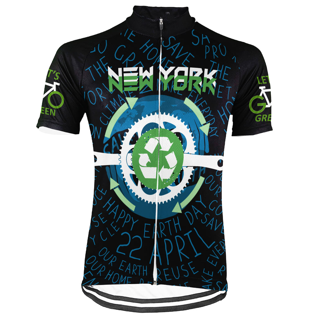 Customized Ride Green, Ride for Peace New York Short Sleeve Cycling Jersey For Men And Women