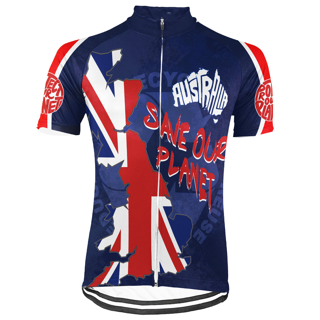 Customized Australia Environmental Protection Save The Planet Short Sleeve Cycling Jersey For Men And Women