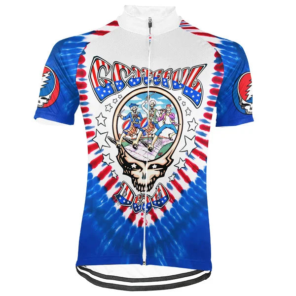 Customized Skull Grateful Dead Fan Short Sleeve Cycling Jersey For Men And Women