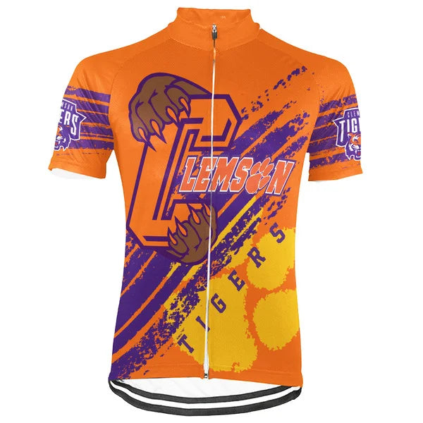 Customized Tigers Short Sleeve Cycling Jersey for Men