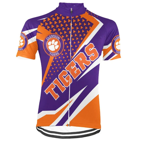Customized Tigers Short Sleeve Cycling Jersey for Men