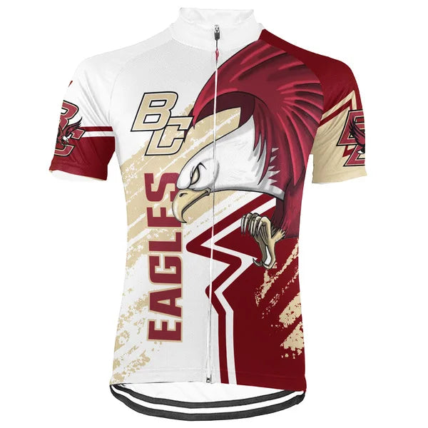 Customized Boston College Eagles Short Sleeve Cycling Jersey for Men
