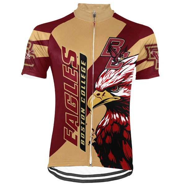 Customized Boston College Eagles Short Sleeve Cycling Jersey for Men