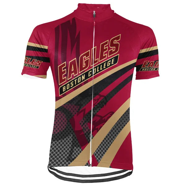 Customized Boston College Eagles Short Sleeve Cycling Jersey for Men