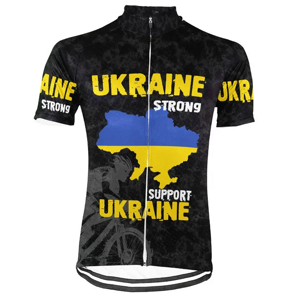 Customized Ukraine Short Sleeve Cycling Jersey for Men