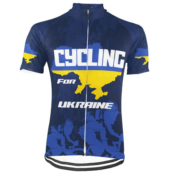 Customized Ukraine Short Sleeve Cycling Jersey for Men
