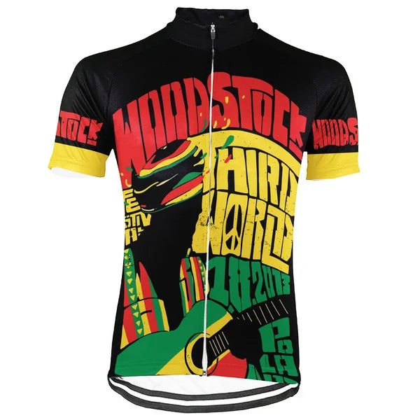 Customized Woodstock Short Sleeve Cycling Jersey for Men