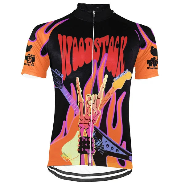 Customized Woodstock Short Sleeve Cycling Jersey for Men