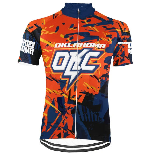 Customized Oklahoma Short Sleeve Cycling Jersey for Men