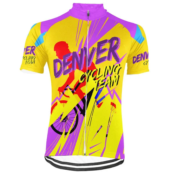 Customized Denver Short Sleeve Cycling Jersey for Men