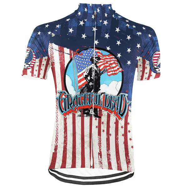Customized USA Grateful Dead Fan Short Sleeve Cycling Jersey For Men And Women