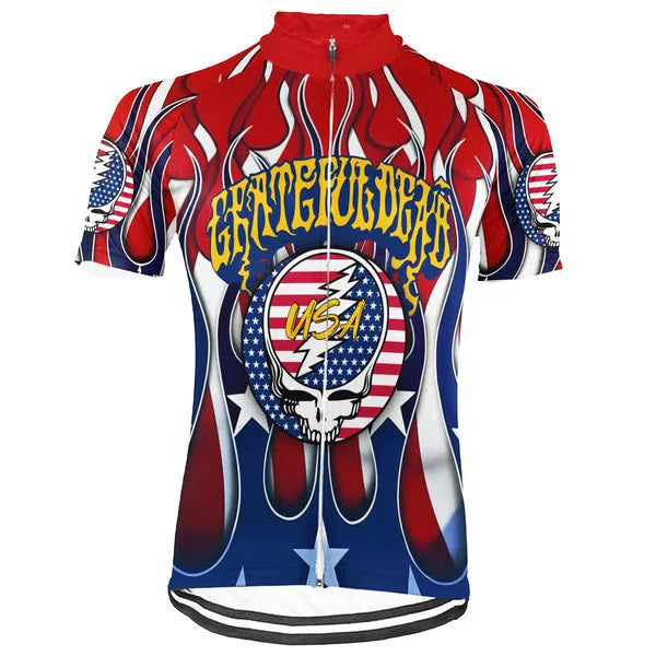 Customized USA Grateful Dead Fan Short Sleeve Cycling Jersey For Men And Women