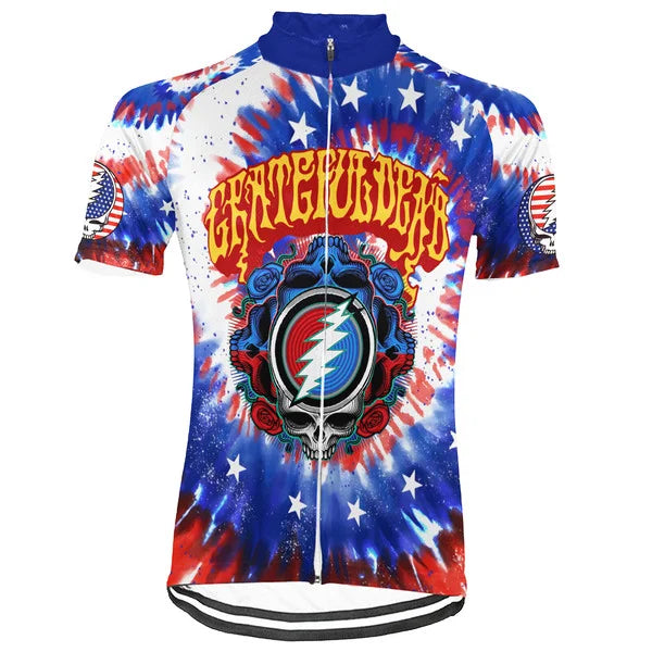 Customized USA Grateful Dead Fan Short Sleeve Cycling Jersey For Men And Women
