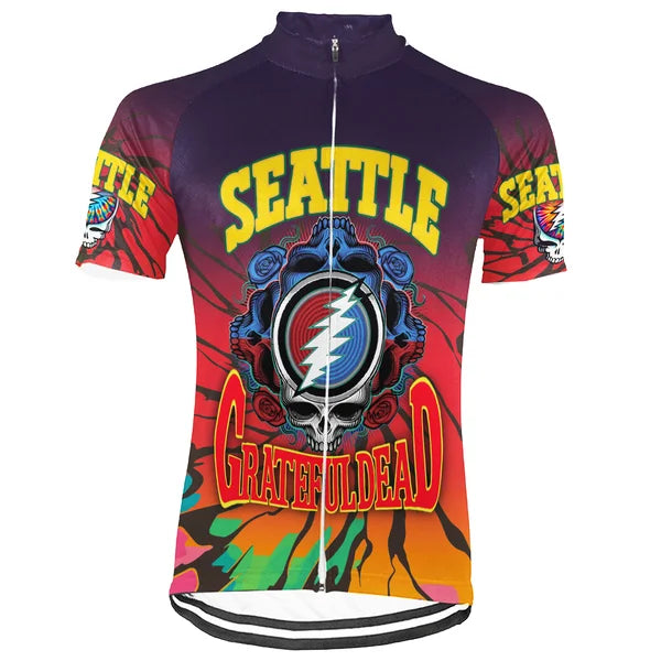 Customized Seatle Grateful Dead Fan Short Sleeve Cycling Jersey For Men And Women