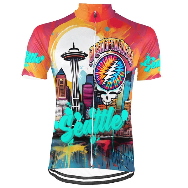 Customized Seatle Grateful Dead Fan Short Sleeve Cycling Jersey For Men And Women