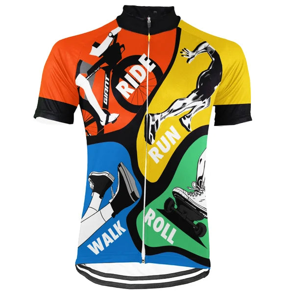 Customized Finish The Ride Color Block Short Sleeve Cycling Jersey For Men And Women