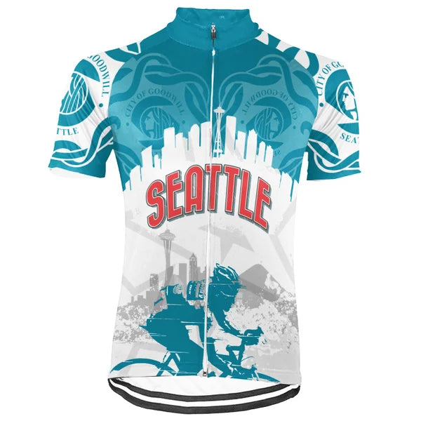Customized Seattle Short Sleeve Cycling Jersey For Men and Women